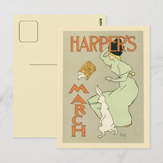 Maart van het  tijdschrift Harper Briefkaart (Voorkant / Achterkant)