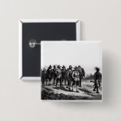 Maart van Miles Standish Vierkante Button 5,1 Cm (Voorkant /achterkant)