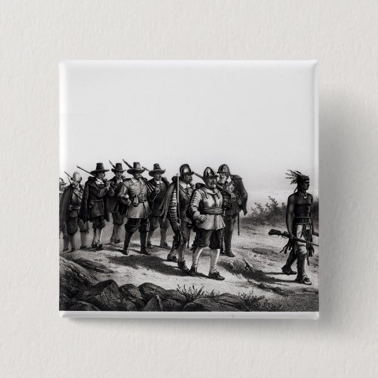 Maart van Miles Standish Vierkante Button 5,1 Cm (Voorkant)