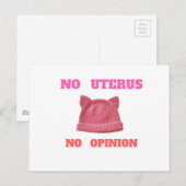 MAART VAN VROUWEN GEEN UTERUS ADVIES BRIEFKAART (Voorkant / Achterkant)