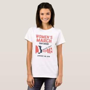 Maart van vrouwen San Diego Officiële mars T-Shir T-shirt