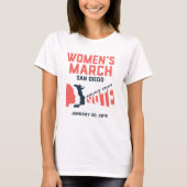 Maart van vrouwen San Diego Officiële mars T-Shirt (Voorkant)