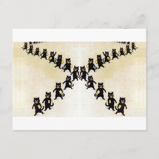 Maart van zwarte katten, Louis Wain Briefkaart (Voorkant)