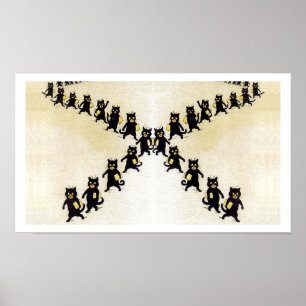 Maart van zwarte katten, Louis Wain Poster