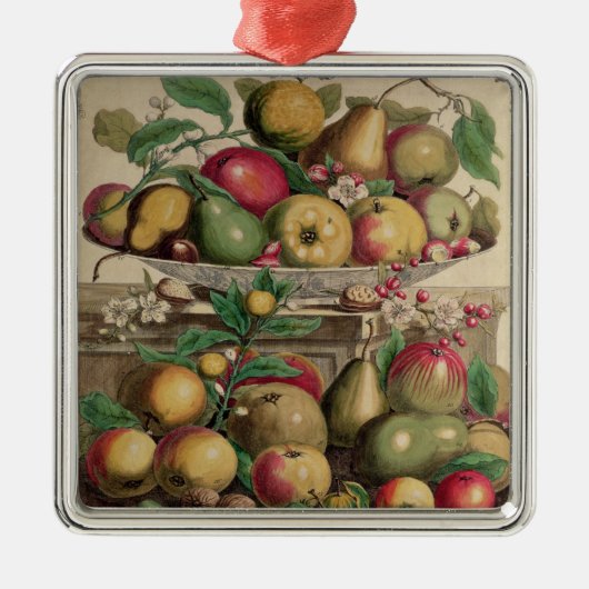 Maart, vanaf twaalf maanden fruit metalen ornament (Voorkant)