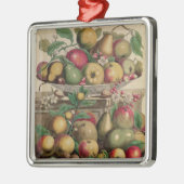 Maart, vanaf twaalf maanden fruit metalen ornament (Links)