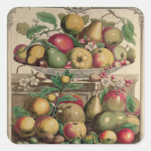 Maart, vanaf twaalf maanden fruit vierkante sticker