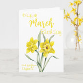 Maart verjaardag Daffodil Birth Flower Kaart (Gele Bloem)