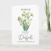 Maart Verjaardag Geboorte Maand Bloem Daffodil Kaart (Voorkant)
