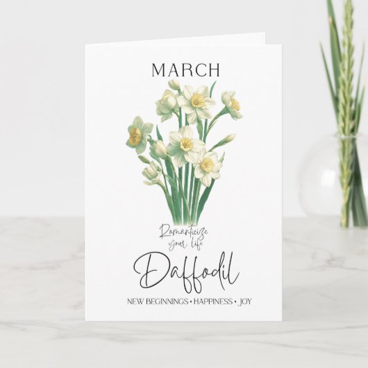 Maart Verjaardag Geboorte Maand Bloem Daffodil Kaart (Voorkant)