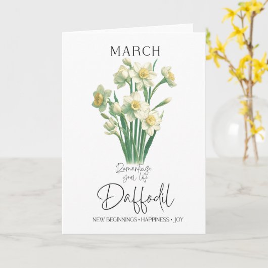 Maart Verjaardag Geboorte Maand Bloem Daffodil Kaart (Gele Bloem)