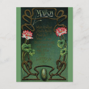 Maart verjaardag met Lotus & Bloodstone Briefkaart