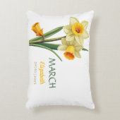 Maart Verjaardag Narcis Geboorte Bloem Gepersonali Accent Kussen (Voorkant(Verticaal))