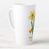 Maart Verjaardag Narcis Geboorte Bloem Gepersonali Latte Mok (Linkerhoek)