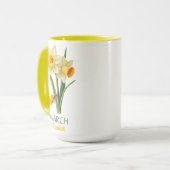 Maart Verjaardag Narcis Geboorte Bloem Gepersonali Mok (Voorkant links)