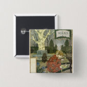 Maart Vierkante Button 5,1 Cm (Voorkant /achterkant)