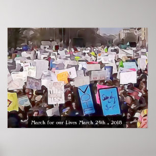 Maart voor ons poster van de Rally van het Pistool