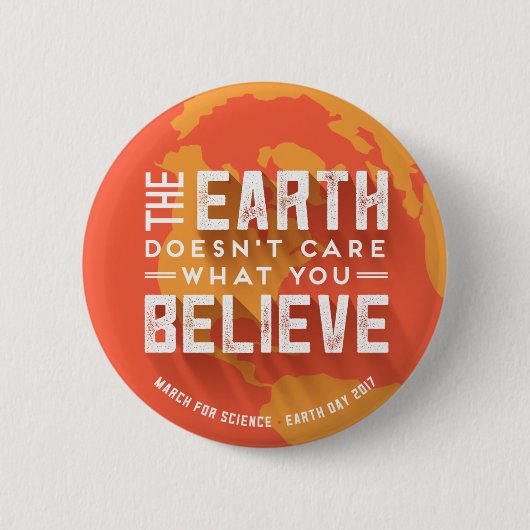 Maart voor Science Earth Day Global Warming Button (Voorkant)