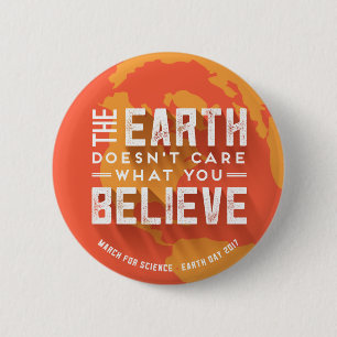 Maart voor Science Earth Day Global Warming Button