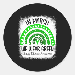 Maart We Draag Green Kidney Disease Awareness Ribb Ronde Sticker