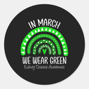 Maart We Draag Green Kidney Disease Awareness Ribb Ronde Sticker
