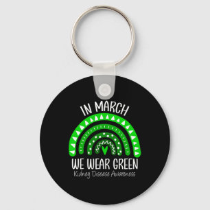 Maart We Draag Green Kidney Disease Awareness Ribb Sleutelhanger