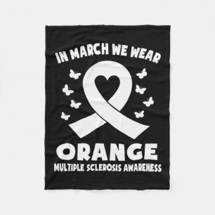 Maart We Draag Oranje MS Awareness Ribbon Heart Fleece Deken