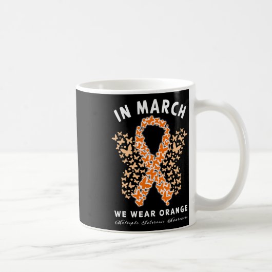 Maart We Draag Oranje MS Multiple Sclerosis Awaren Koffiemok (Rechts)
