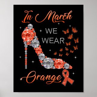 Maart We Draag Oranje multiple sclerose bewustzijn Poster