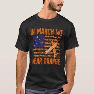 Maart We Draag Oranje multiple sclerose bewustzijn T-shirt