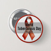 Maart Wereld Tuberculose Dag Bewustzijnslint Ronde Button 5,7 Cm (Voorkant /achterkant)