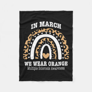 Maart Wij Draag Oranje Lint MS Warrior Multiple SC Fleece Deken