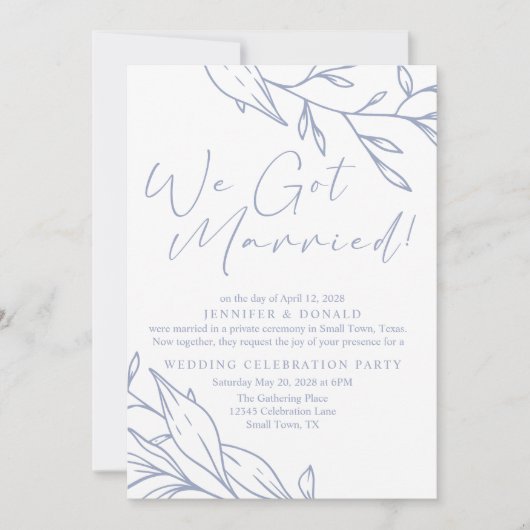 Maartenbloem Bruiloft Net Getrouwd Kaart (Voorkant)