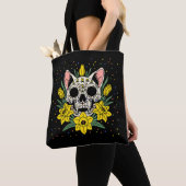 Maart's Narcis & Kattenschedel Tote Bag (Dichtbij)