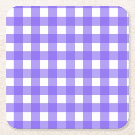 Maarts viooltje en wit geruit kartonnen onderzetters (Voorkant)