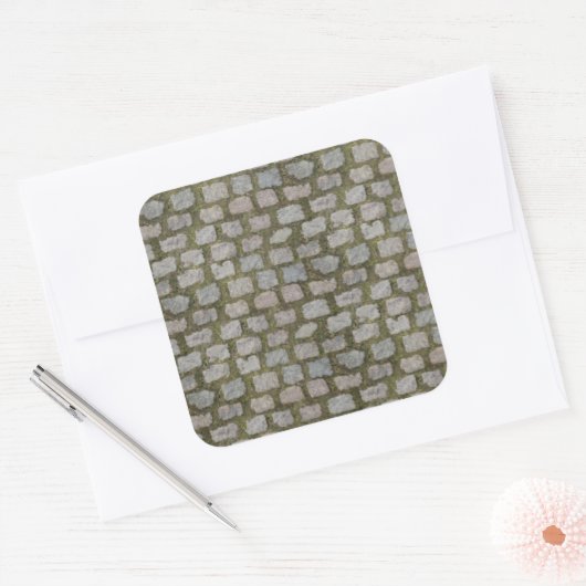 maas bedekte kebelsteenwegstructuur vierkante sticker (Envelop)