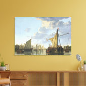 Maas in Dordrecht Canvas Afdruk (Insitu (Woonkamer))