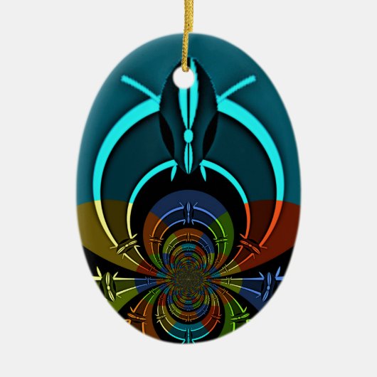 Maasai Kleuren Hakuna Matata Keramisch Ornament (Voorkant)