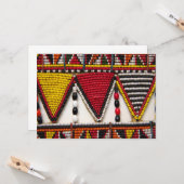 Maasai Kralenwerk Kaart (Voorkant / Achterkant in situ)