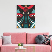 Maasai krijger canvas afdruk (Insitu (Woonkamer))