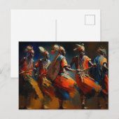 Maasai Krijgersdans Afrika Ansichtkaart Briefkaart (Voorkant / Achterkant)