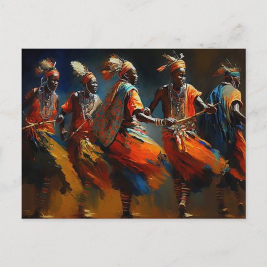 Maasai Krijgersdans Afrika Ansichtkaart Briefkaart (Voorkant)