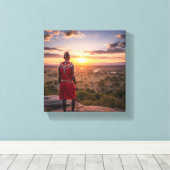 Maasai kunstwerk canvas afdruk (Insitu (Houten vloer))