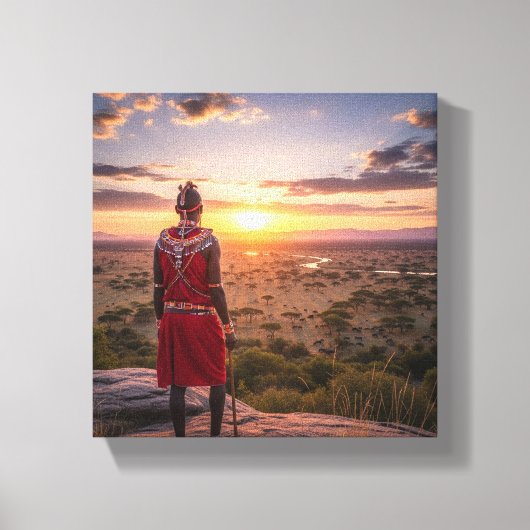 Maasai kunstwerk canvas afdruk (Voorkant)