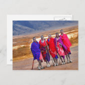 Maasai Mannen Briefkaart (Voorkant / Achterkant)