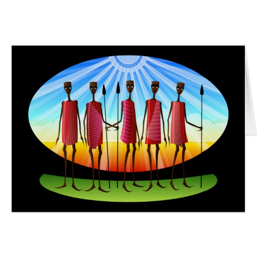 Maasai-Mannen met Spears (Voorkant Horizontaal)