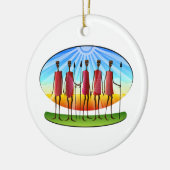 Maasai-Mannen met Spears Kwanzaa Keramisch Ornament (Links)
