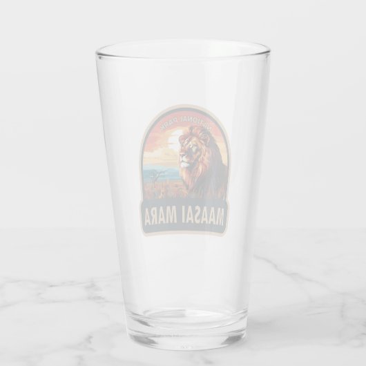 Maasai Mara Nationaal Reservaat Leeuw Reiskunst Glas (Achterkant)