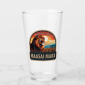 Maasai Mara Nationaal Reservaat Leeuw Reiskunst Glas (Voorkant)
