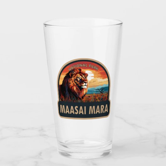 Maasai Mara Nationaal Reservaat Leeuw Reiskunst Glas (Voorkant)